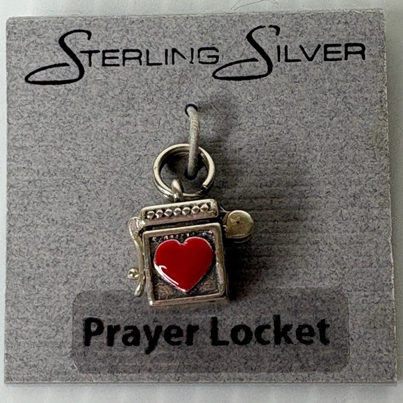 Vintage Cellini Charms Sterling Silver Prayer Locket Heart Y2K Pendant 925 NEW - Picture 1 of 5